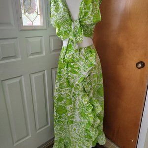 Vintage wrap skirt with two tie tops